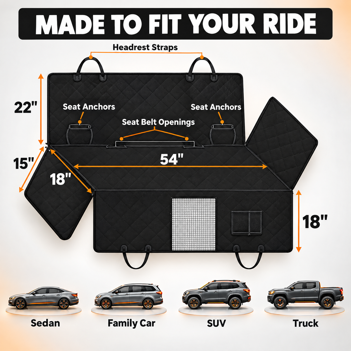 PawProtect™- Heavy Duty Waterproof Car Seat Protector for All Dog Sizes- 2.0