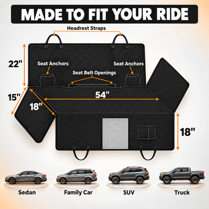 PawProtect™- Heavy Duty Waterproof Car Seat Protector for All Dog Sizes- 2.0